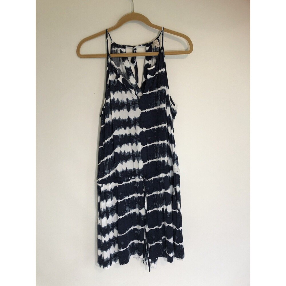 Loft Tie Dye Strappy Jumpsuit W/shorts Size 14  Sleeveless Halter Top EUC